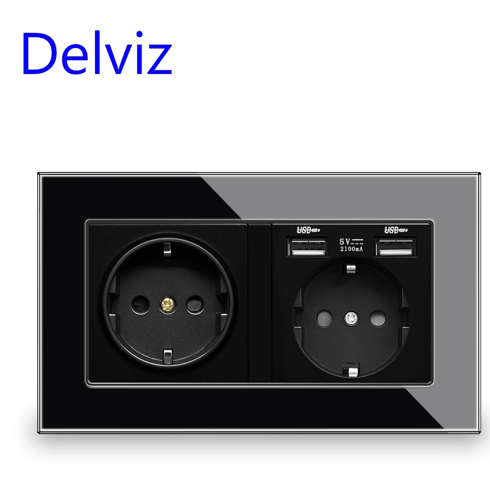 

Электрическая розетка Delviz стеклянная 2А 16А