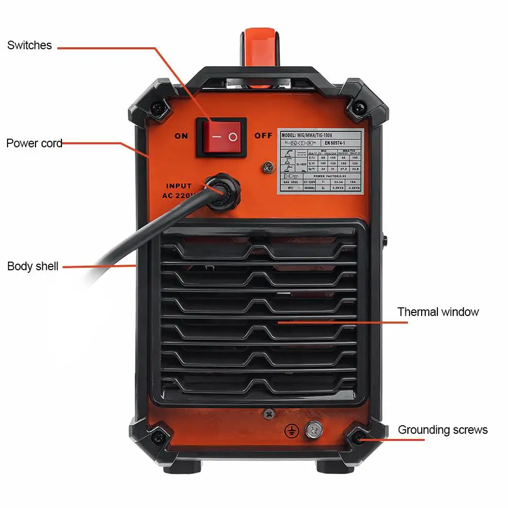 3 in 1 Smart Welding Machine 220V MMA Welder TIG 0.8/1.0 Flux Core Protable Electric MIG ARC | Инструменты