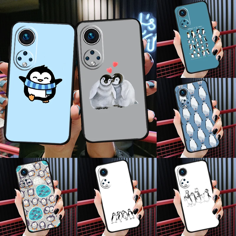 

Cartoon Penguin Case For Huawei P30 P40 Lite P50 P20 Pro Nova 5T P Smart 2021 2019 Back Cover For Honor 50