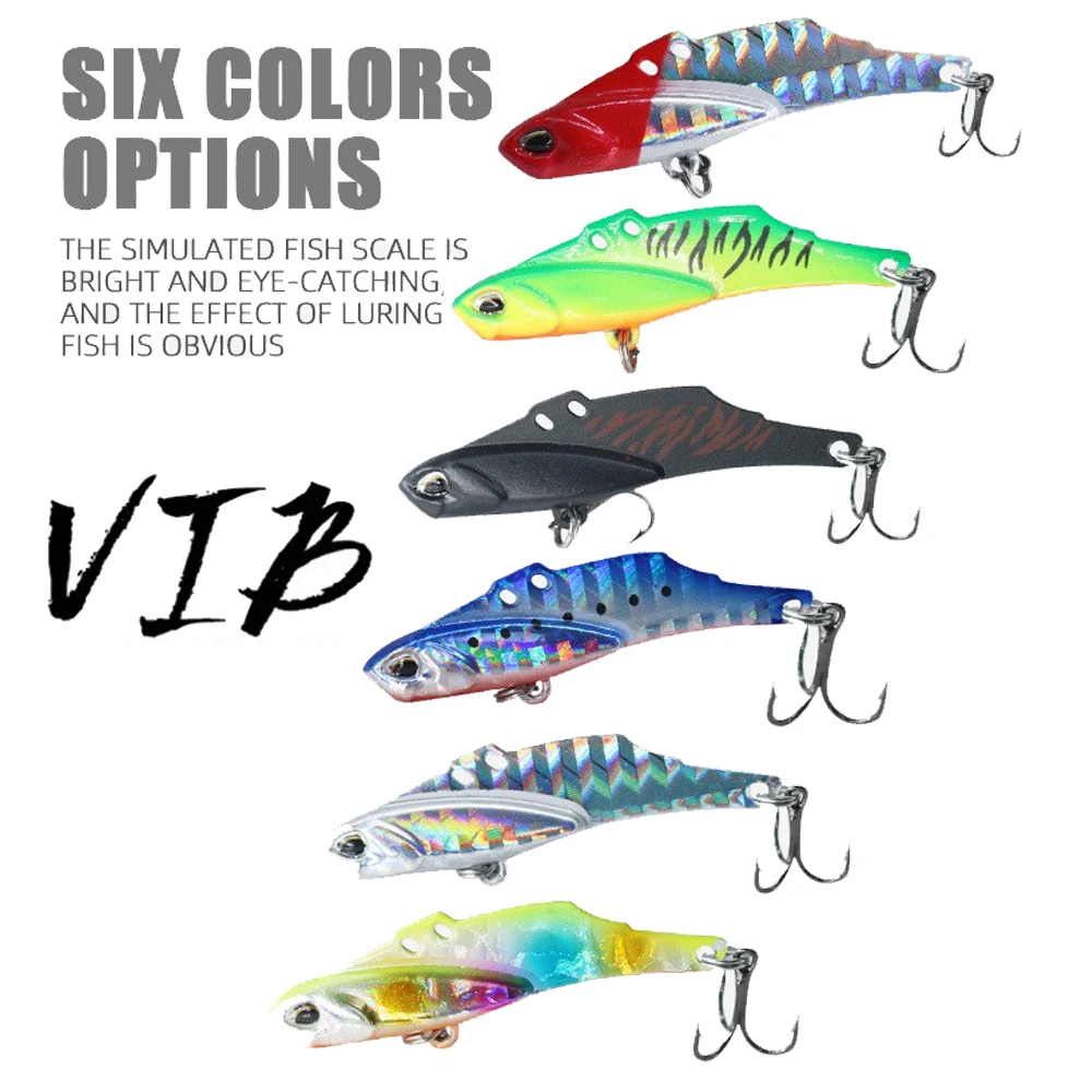 

High Quality Long Shot Metal VIB 5cm 10g Fishing Lure Vibration Spoon Hard Baits Crankbait Wobbler Swimbait Cicada VIB Tackle