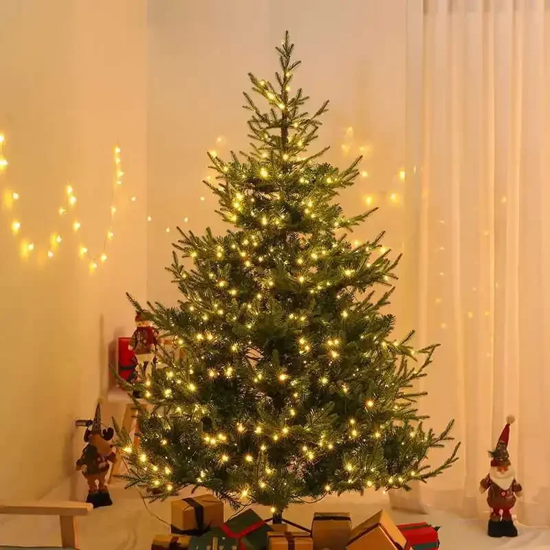 

1,5-2,1 м Предварительно зажженная искусственная Рождественская елка PE + PVC Смешанная зеленая Рождественская елка уличное украшение праздник Новогодние украшения 2024