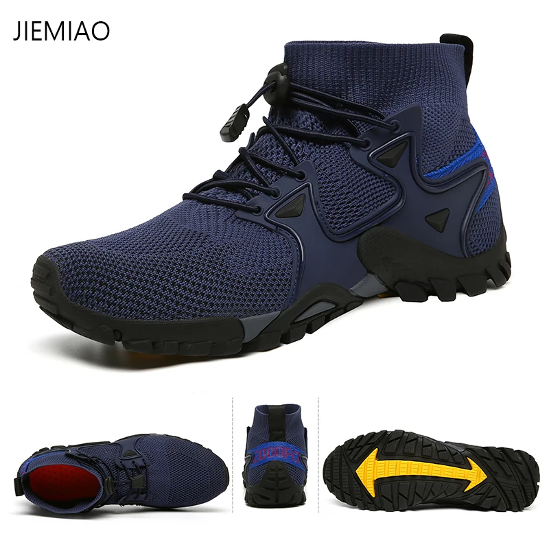 JIEMIAO Mesh Breathable Trekking Hiking Shoes Men Women Sneakers Summer Outdoor Trail Mountain Climbing Sports Shoes Size 36-47
