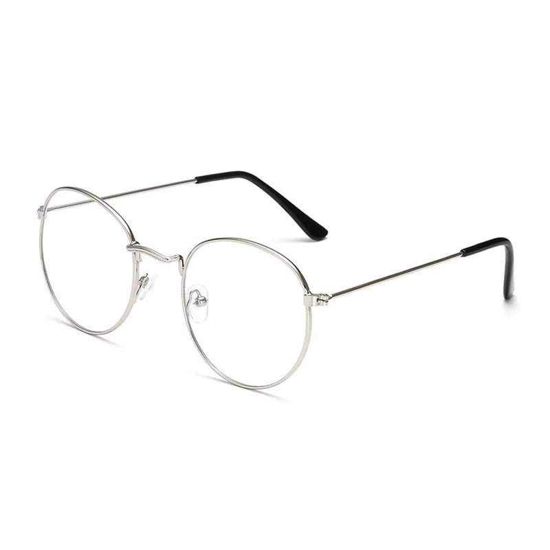 

Pet Glasses Show Men And Women Round Reading Glasses Metal Spectacles Eyewear Eyeglasses Frame Diopter 0 Decoration Accessories