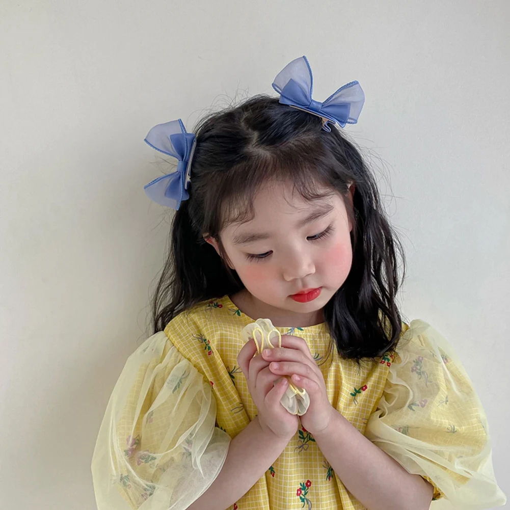 

Корейские Детские сетчатые заколки для волос с бантом для девочек, аксессуары для волос с имитацией девочек, детские кружевные заколки прин...