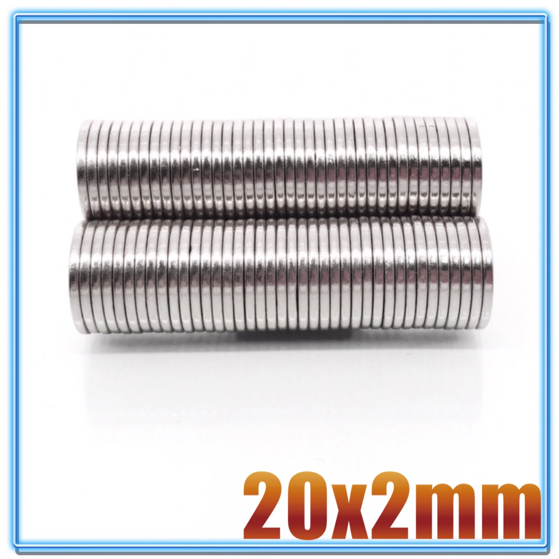 Неодимовый магнит 20x2 N35 NdFeB 5/10/20/50/100/200 шт.