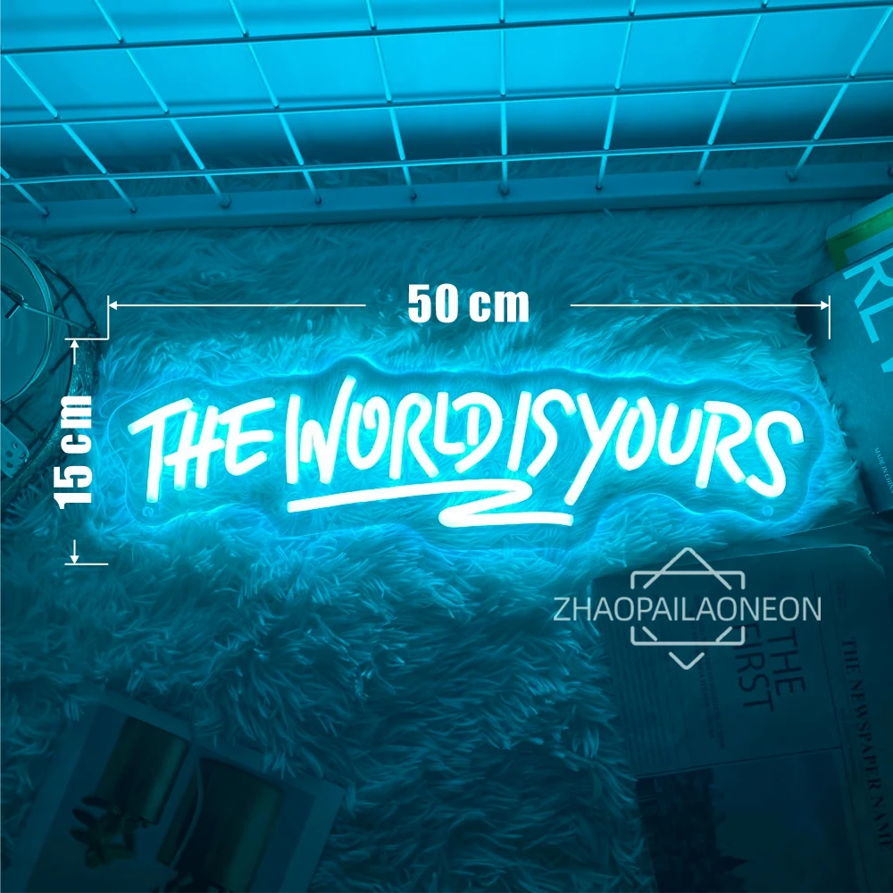 Неоновая вывеска ZHAOPAILAO NEON «Мир — это дела» how are you как дела