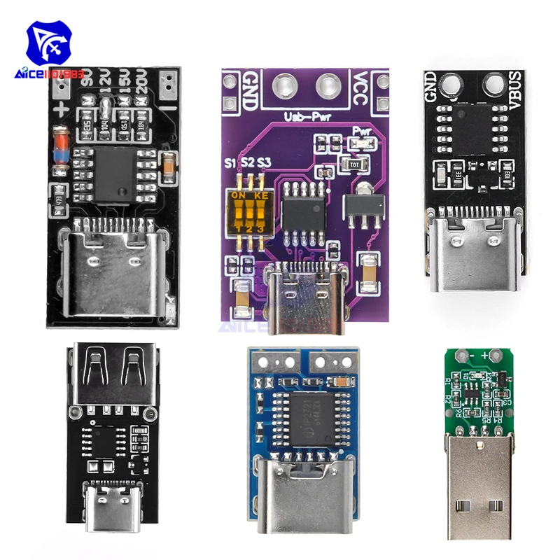 PD QC Быстрая зарядка триггер USB DC-DC UPS 9/12/20V Тип c модуль питания плата внешнего