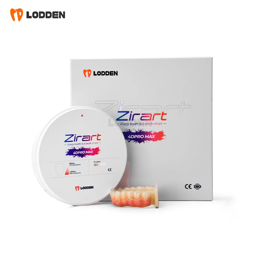 Lodden 4D PRO MAX Циркониевый стоматологический многослойный блок 98 мм VITA16 цветов Суперпрозрачный стоматологический циркониевый диск для CAD CAM (art.: 3920c87bd6d1c) - 3920c87bd6d1c