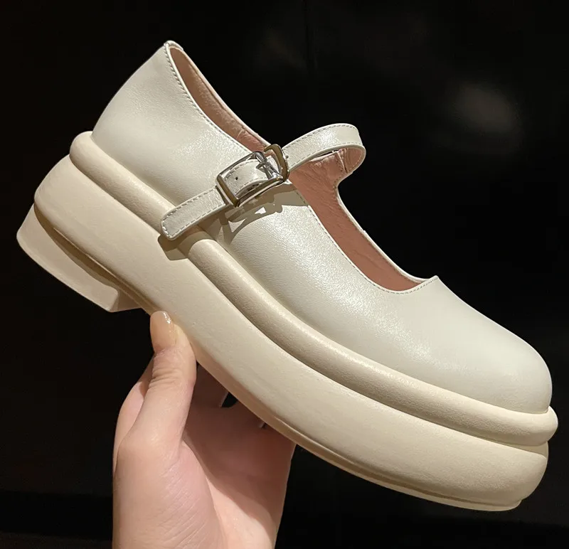 

Женские Туфли Мэри Джейн, толстая подошва, пряжка, плоская подошва, Повседневная Удобная обувь на высоком каблуке, весна-осень 2022