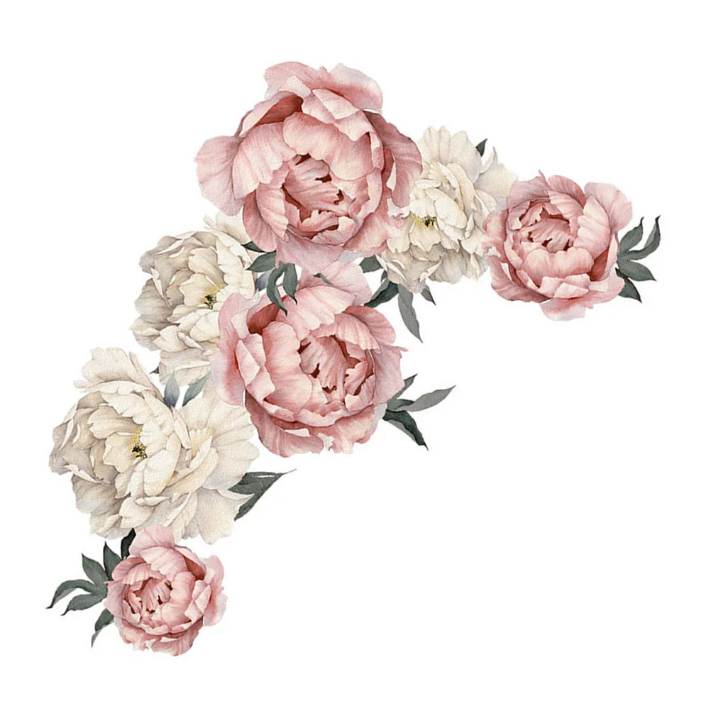 

Wall Decals Flower Floral Stickers Rose Decal Peony Stick Decor Peel Flowers Sticker Bedroom Wallpaper Large 3D Vintage Pvc Room