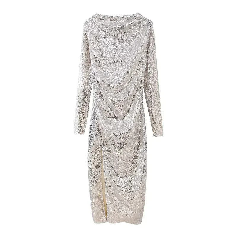 Сексуальное блестящее вечернее платье с блестками женское весеннее длинное