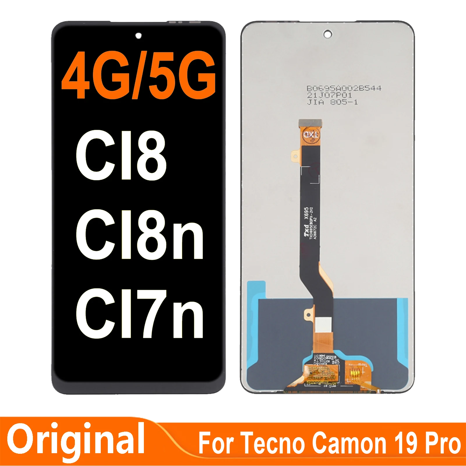 

6.8'' Original For Tecno Camon 19 Pro 4G 5G CI7n CI8 CI8n LCD Display Touch Screen Digitizer Assembly