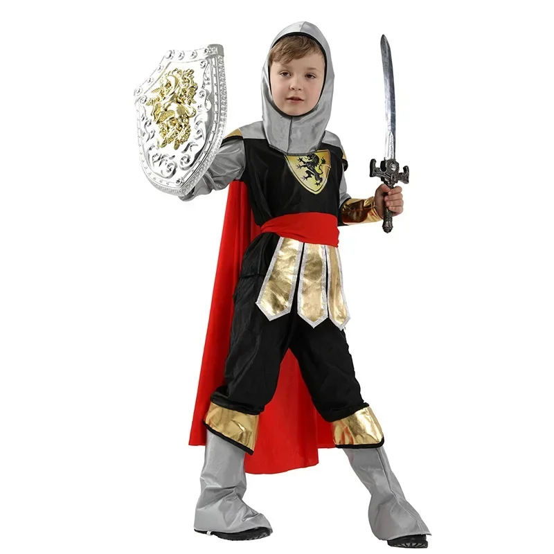 Хэллоуин Королевский Воин Рыцарь Костюмы Мальчики Солдат Дети Средневековый