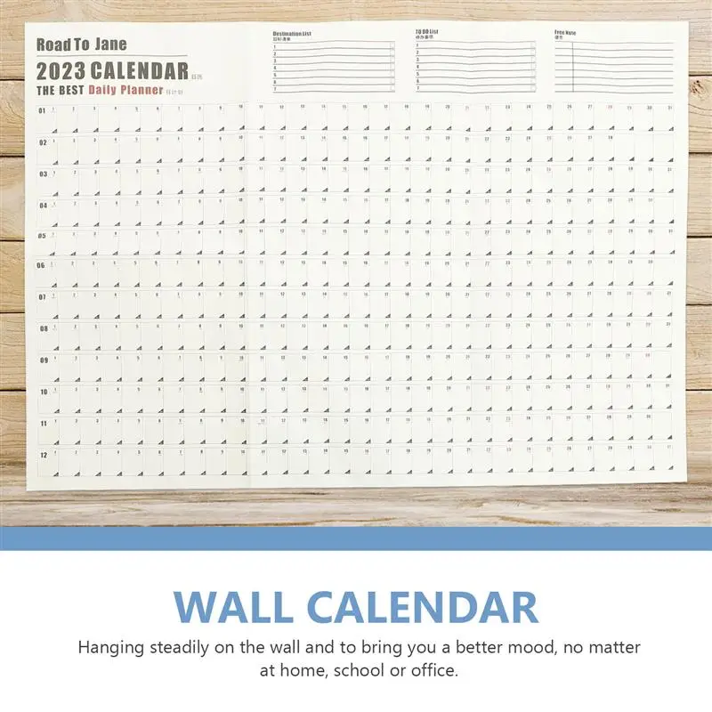 

Calendar Wall 2023 Yearly Daily Schedule Planner Sheet Paper Plan Annual Hanging Planning Large Year Weekly Agenda Pad Month 12