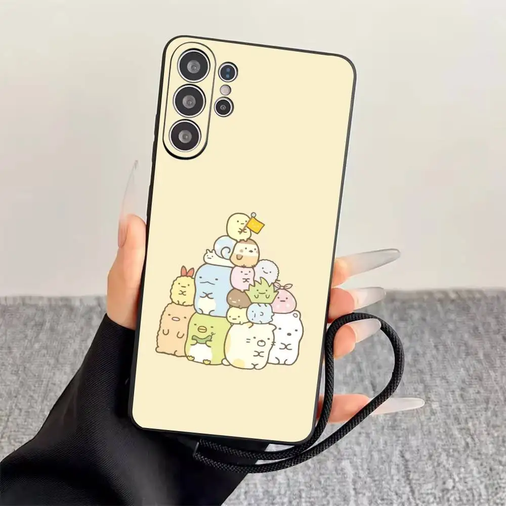 Фото Чехол для телефона S-Sumikko Gurashi для Samsung S25, S24, S21, S22, S23, S30, Ultra, S20, Plus, Fe, Lite, Note, 10, черный чехол в подарок. №5