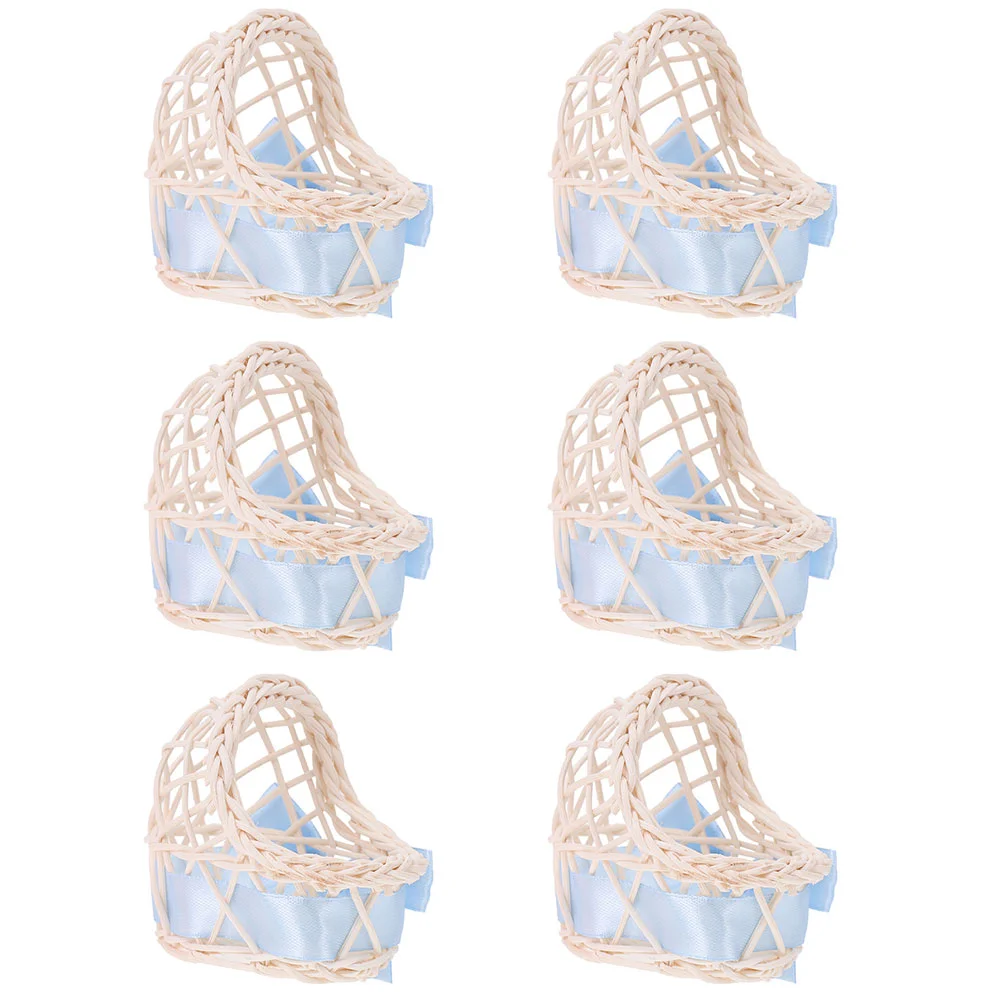 

Basket Mini Baskets Flower Woven Picnichouse Wicker Babycradle Miniature Rattan Model Tiny Stroller Decoration Kids Favor