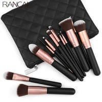 rancai 12pcs full function powder foundation blusher lip eyeliner eyeshadow brushes make up tools makeup brush set for classitic