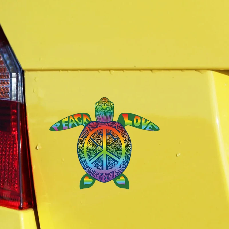 Автомобильная Наклейка В Стиле Бохо С Радужной Черепахой ПВХ Креативное