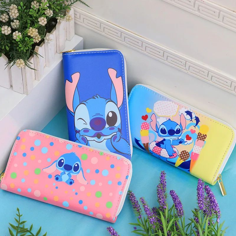 

Disney Stitch Trend Multi Card Large Capacity Wallet Cartoon Casual Long Zipper Men's and Women's Cute Wallet Christmas Gift