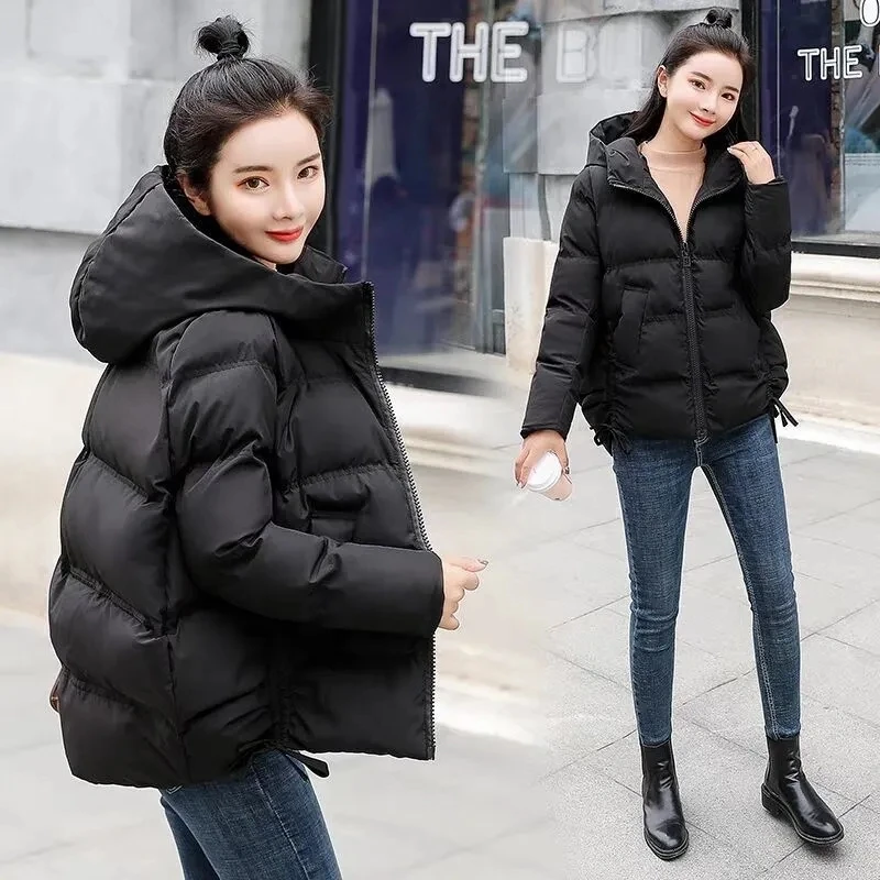 2021 New Women's Coats Parkas Winter Jacket Fashion Hooded Bread Service Jackets Thick Warm Cotton Padded Parka Female Outwear