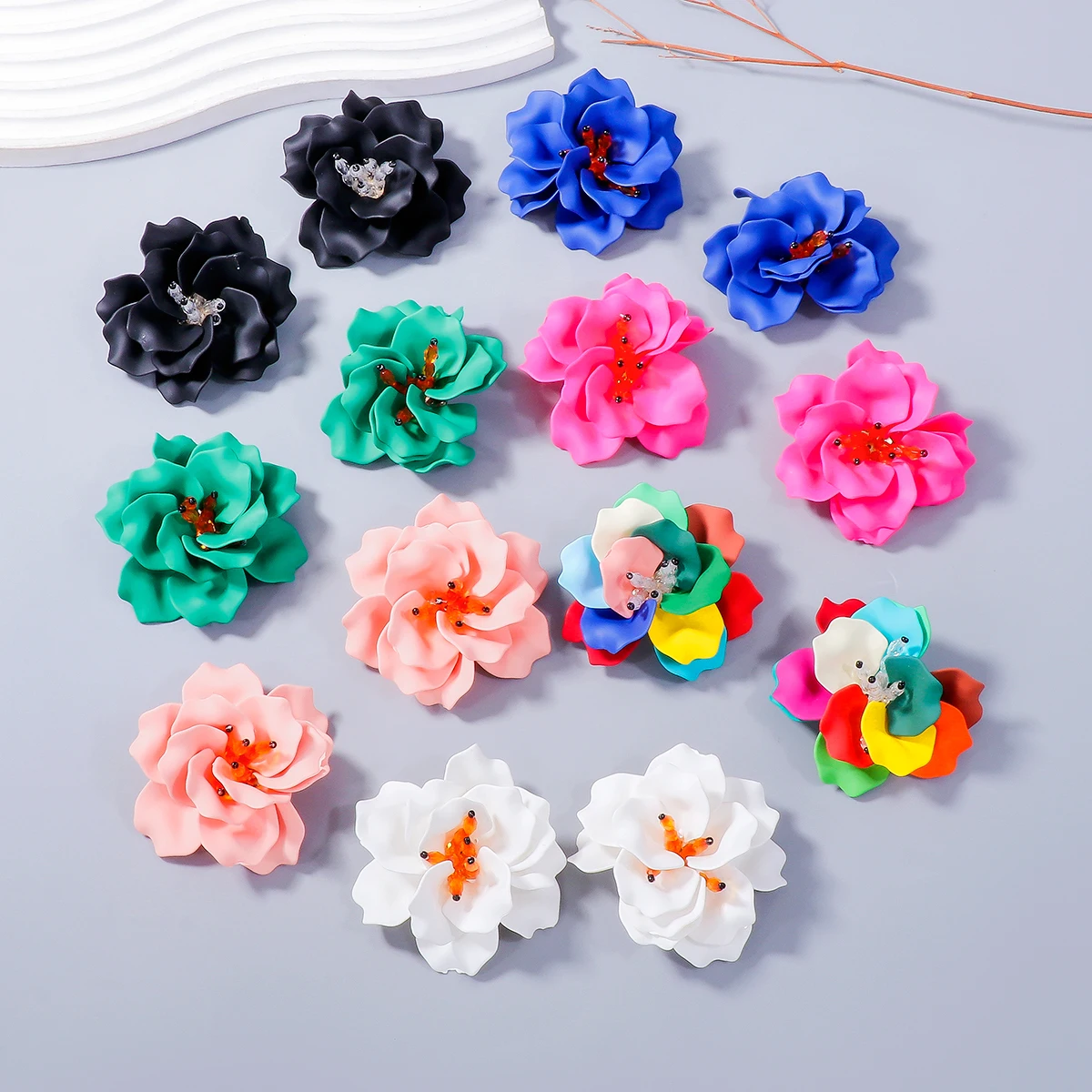 Новинка 2024 Красочные Висячие серьги ZAA в виде цветка из смолы для женщин