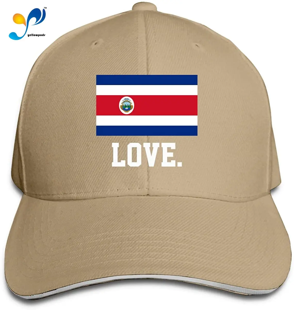 

Costarica мужская хлопковая Классическая бейсболка с флагом, регулируемый размер