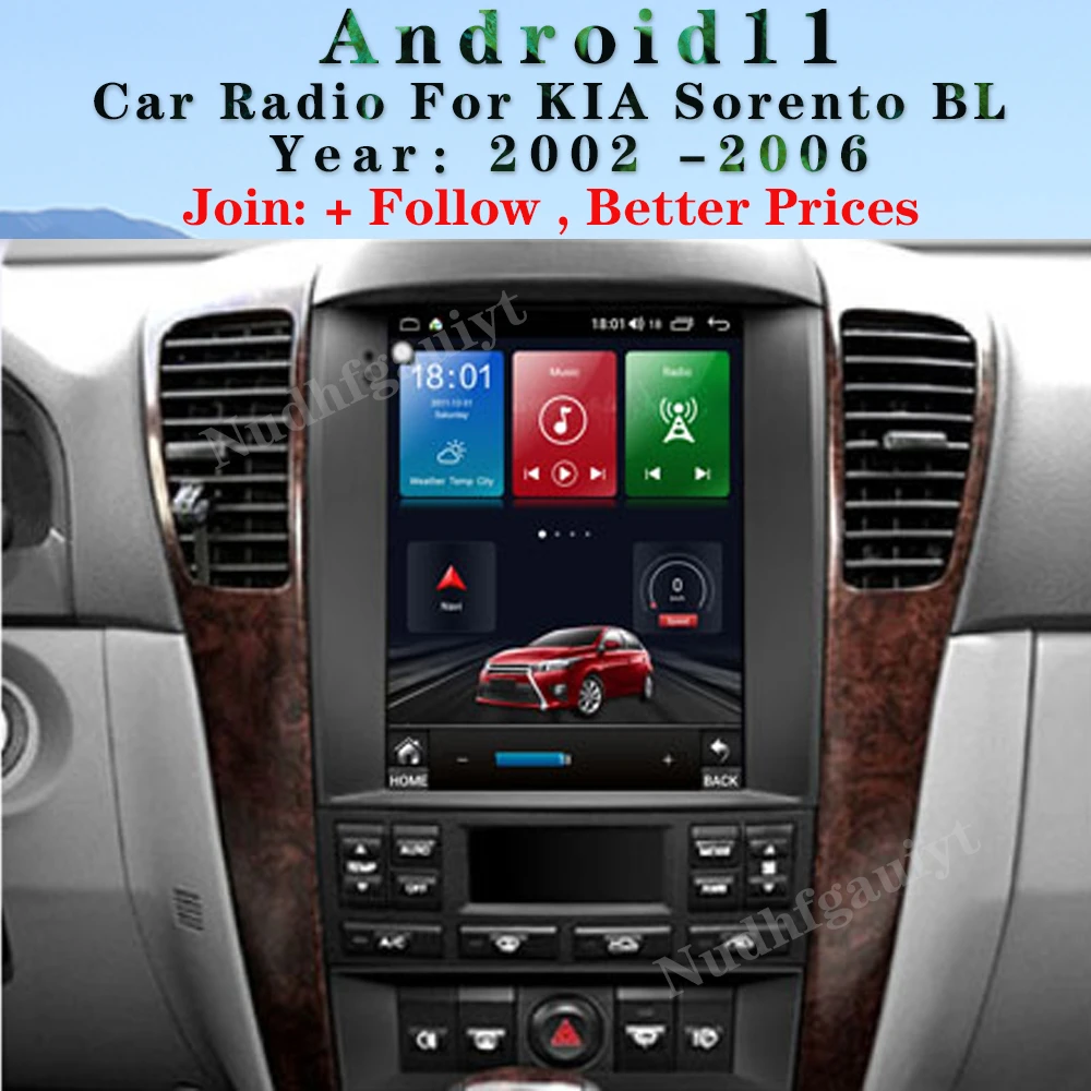 

Radio For KIA Sorento BL 2002-2006 Tesla Style Android 11 Car DVD Multimedia Player Auto Radio GPS Navigation Stereo Video DSP