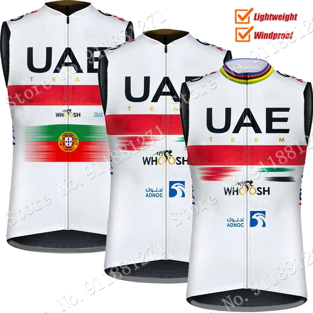 

2022 Cycling Vest UAE Portugal Team Windproof Wind Vest Road Bike Tadej Pogacar Jersey Sleeveless Clothes MTB Ciclismo Ropa