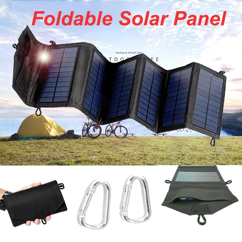 

60W Foldable Solar Panel USB 5V Solar Charger Portable Panel Solar Solar Cells Outdoor Mobile Power Charger for Camping Hiking