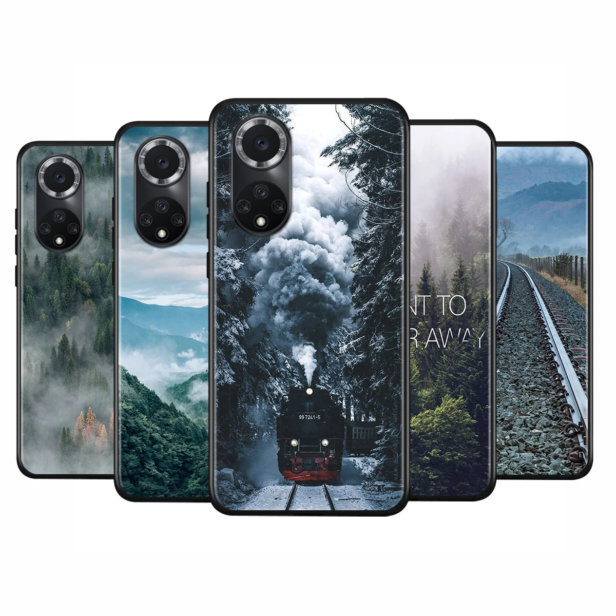 

Train Forest Smoke Soft TPU Silicone Cover For Huawei Nova 9 8i 5T 8 7 6 7i 5 4 4E 3 3i Pro Phone Case Coque