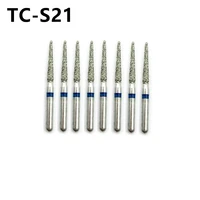 10pcs dental diamond fg high speed burs for polishing smoothing tc series dentist bur tc s21