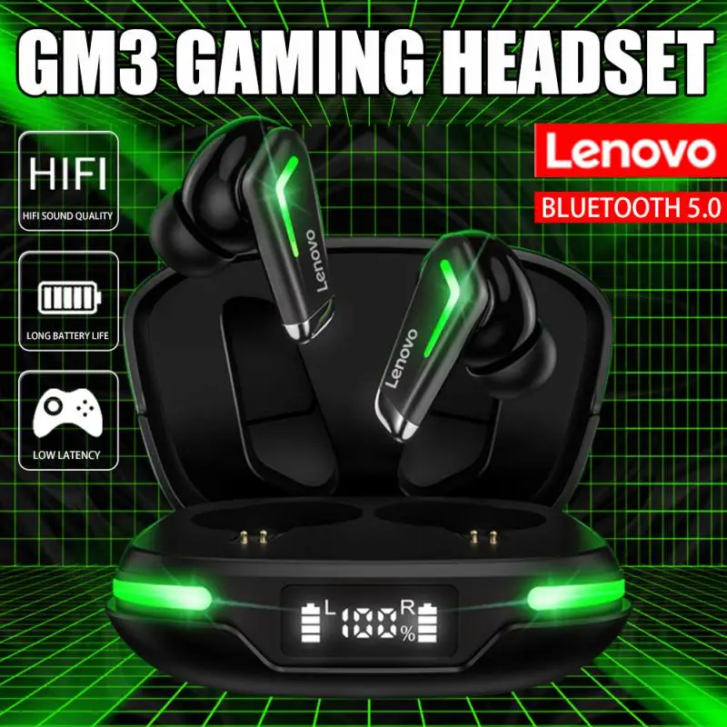 

Bluetooth-наушники Lenovo GM3 с цифровым дисплеем и шумоподавлением