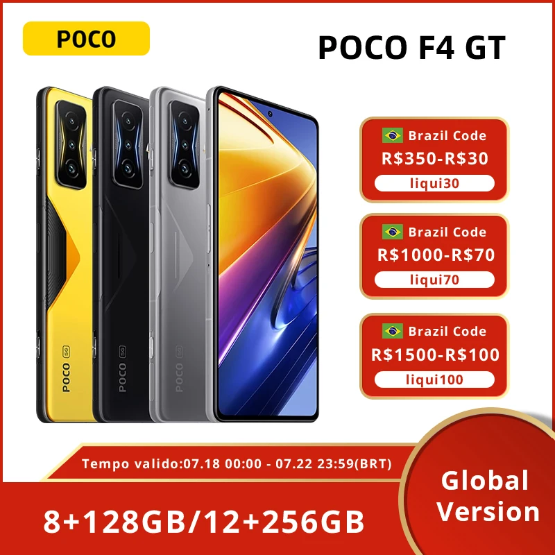Global Version POCO F4 GT 5G Smartphone Snapdragon 8 Gen 1 6.67 AMOLED DotDisplay 120Hz Octa Core 120W Hyper Charge