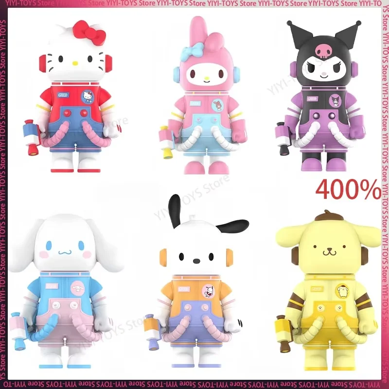 Original Sanrio Characters Hello Kitty Melody Kuromi Mega Space Molly Joy Series 400% Action Figurine Collectibl Toys Gift