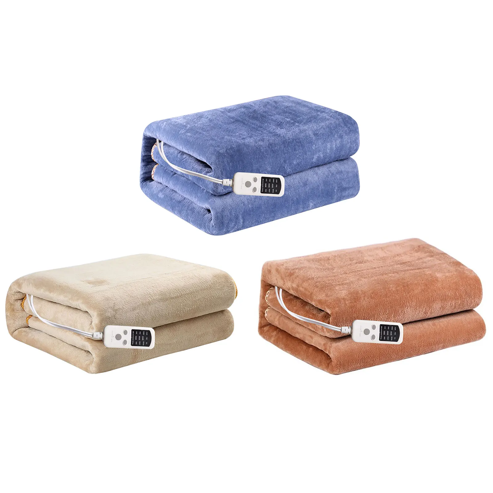 

1 Pc Electric Heated Skin Friendly Flannel Mattress Cover 9 Temperature Levels Heated Flannel Blanket Auto Off Washable EU Plug