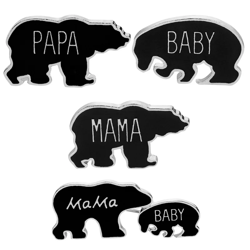 

Family Bear Enamel Pins for Backpack Papa Mama Baby Animal Brooches Badges Wholesale Cartoon Pins Mother's Day Gift
