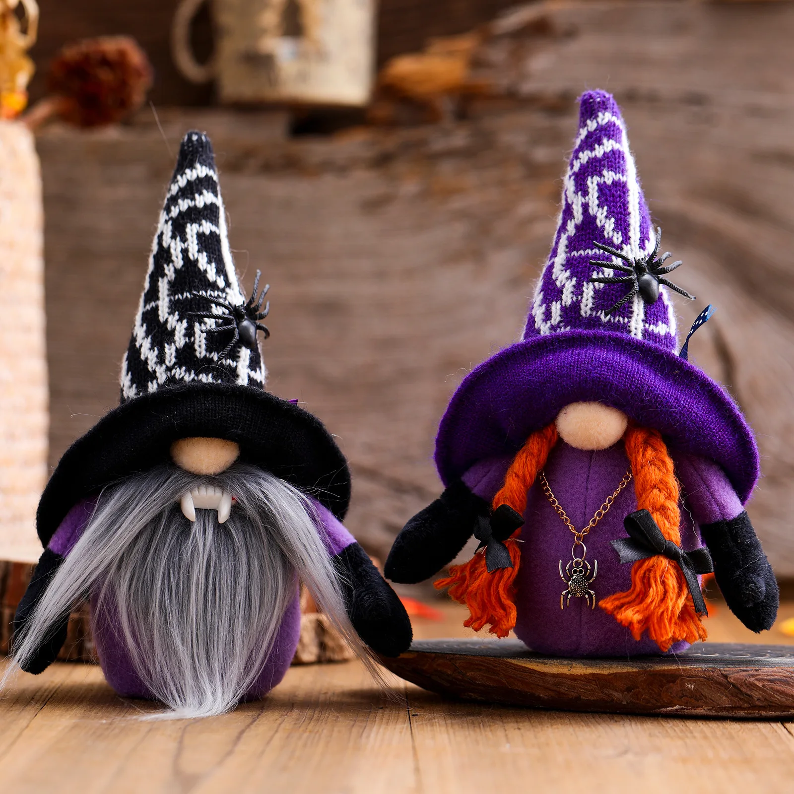 

2Pcs Halloween Gnomes With Top Hat Witch Dwarf Ornament Tomte Swedish Gnome Nisse Scandinavian Elf Doll Home Decor Party Gift