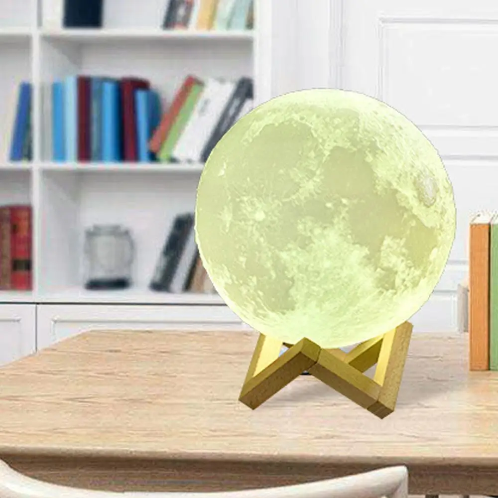 

High Quality Rechargeable Moon Lamp 3D Light Touch Switch 3D Print Lamp Moon Bedroom Bookcase Night Light Holiday Creative Gifts