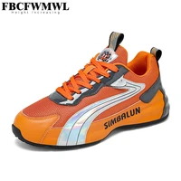 brand fashion internal increasing sneakers summer breathable height trainers thick sole damping casual shoes black orange white