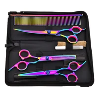 professional pets dog grooming scissors curved thinning shears for dogs cats animal hair tijeras tesoura face body cutiing set
