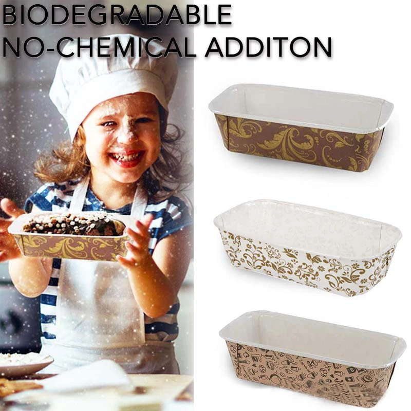 

50pcs Paper Loaf Pan Disposable Bread Baking Mold Microwave Oven Freezer Safe Bakery Pastry Rectangle Pans Kitchen Accessories