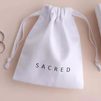 very white cotton gift bags custom logo higher quality muslin sack 7x9cm 9x12cm 10x15cm 13x17cm jewelry drawstring pouches