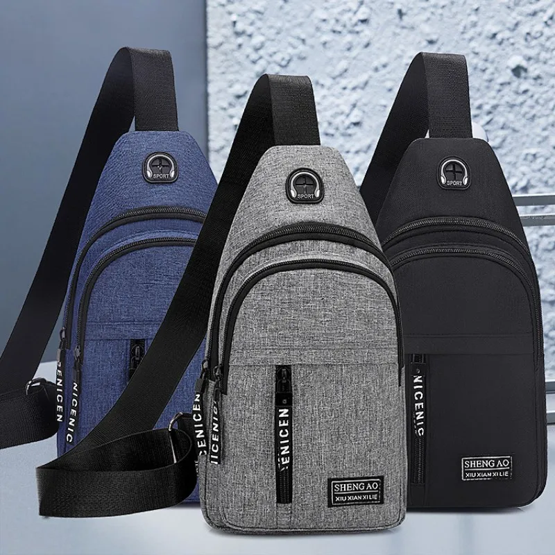 

Business Men's Chest Bag Shoulder Messenger Bag Casual Canvas Travel Bag Waist Bag Multifunctional Waterproof Storage Bag