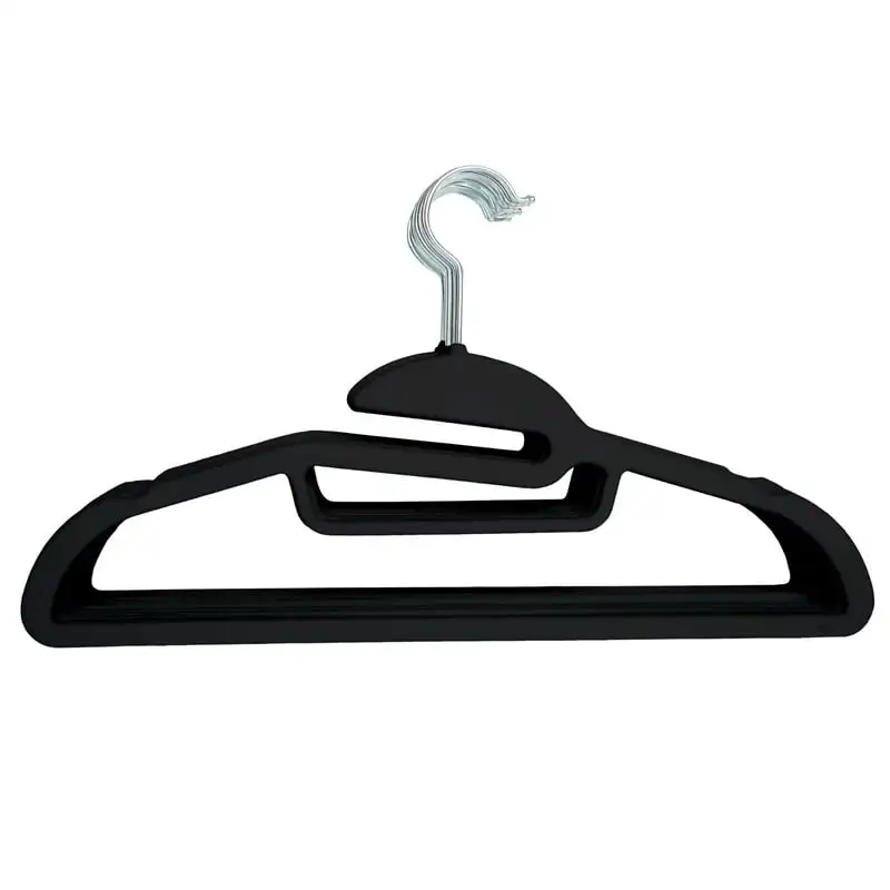 

Pack Plastic Velvet Ultimate Shirt Hanger in Black Pet flea