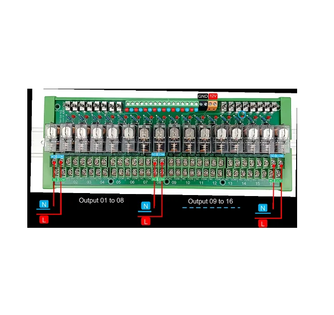Фото Kincony KC868-E16V2 Max250V 16A Модуль промышленного релейного переключателя на DIN-рейку, терминал с кнопкой ручного управления, клавиатура №1