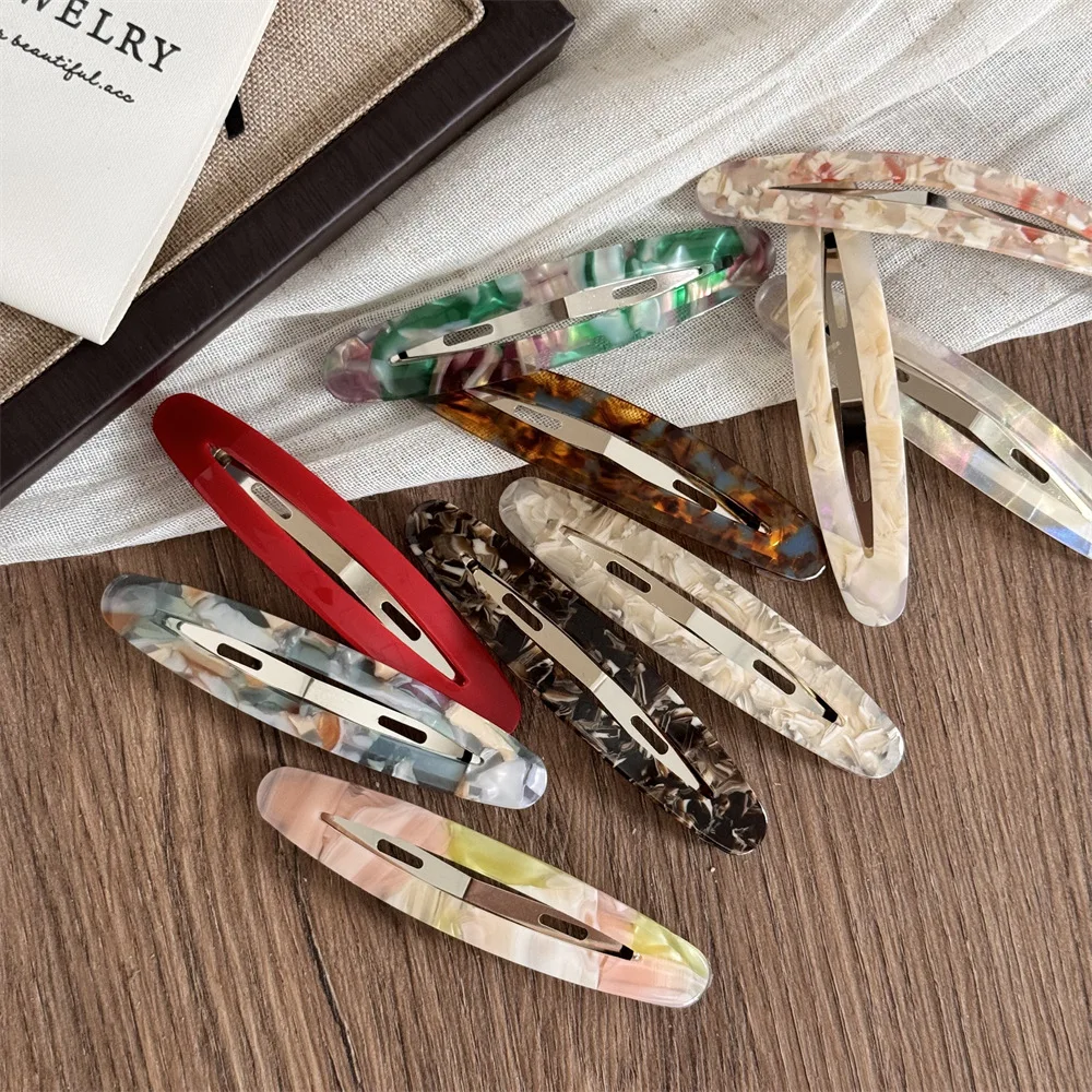 Заколки из ацетата овальные геометрические заколки для волос красочные милые