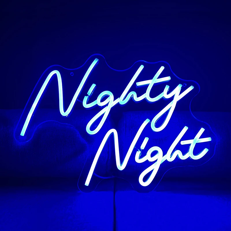 Nightly Night Letters LED Neon Sign as Gift Goodnight Lamp for Bedroom Wall Art Decor Sleep Neon Lights by USB/Switch for Nurser