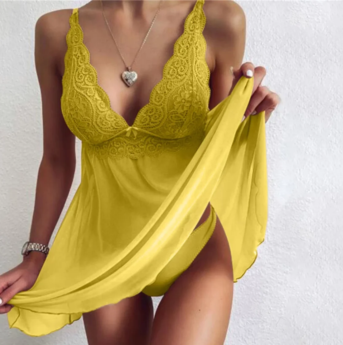 

Plus Size S-3XL Sexy Lingerie Women V Neck Lace Stitching Nightdress Summer Sexy Sleeveless Lingerie Backless Night Underwear