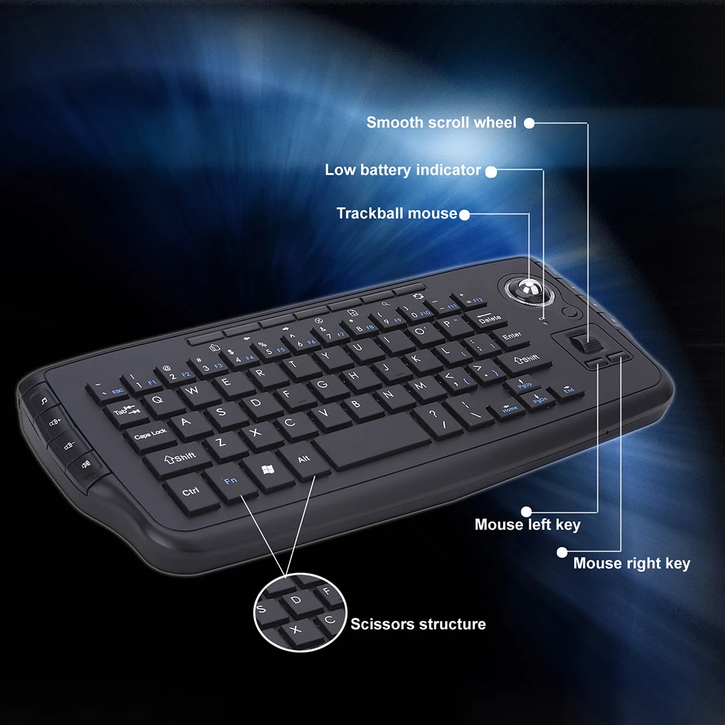 Беспроводная клавиатура 2 4G Trackball, многофункциональная клавиатура Air Mouse, клавиатура для дома и офиса