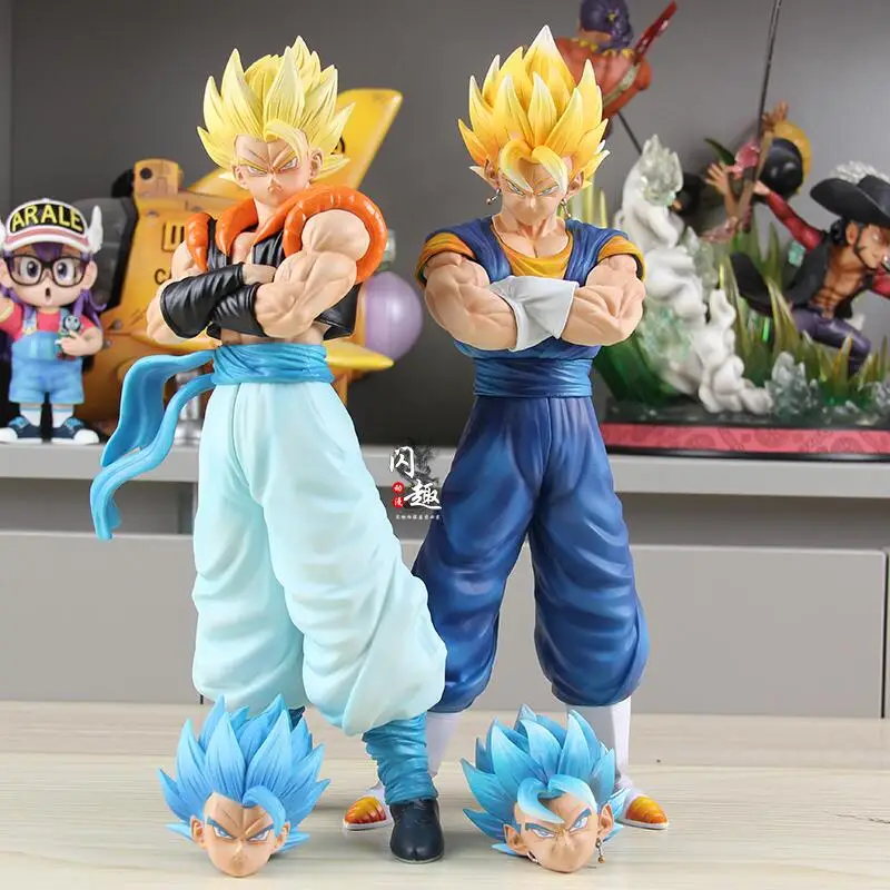 Фото Фигурка Dragon Ball Z Vegetto с двумя головками, аниме DBZ Gogeta Figuras 30 см, фигурка манги GK, статуя, модель, орнамент, детская игрушка №1